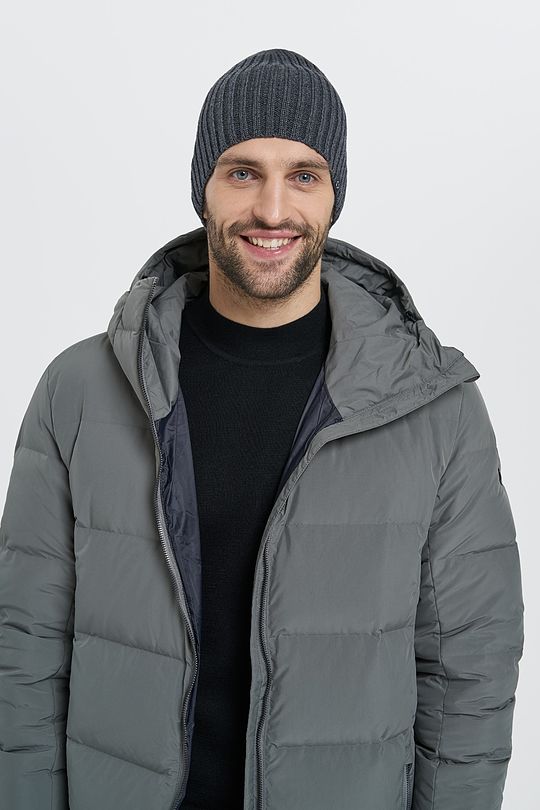 Knitted merino wool cap 1 | GREY/MELANGE | Audimas