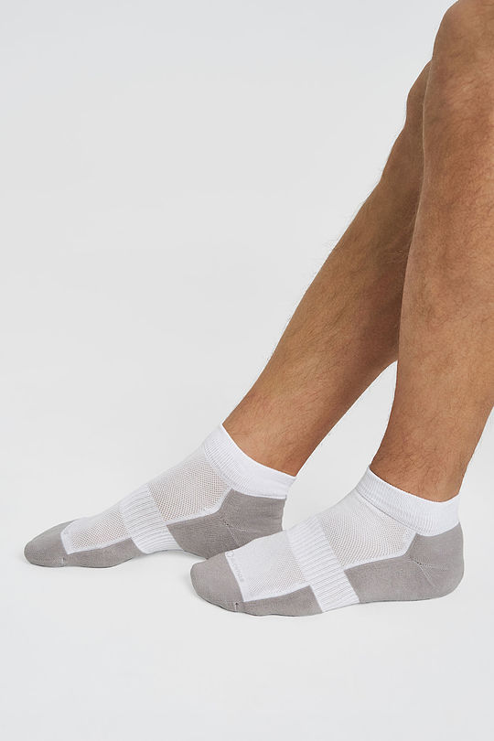 Short cotton fiber socks 4 | WHITE | Audimas