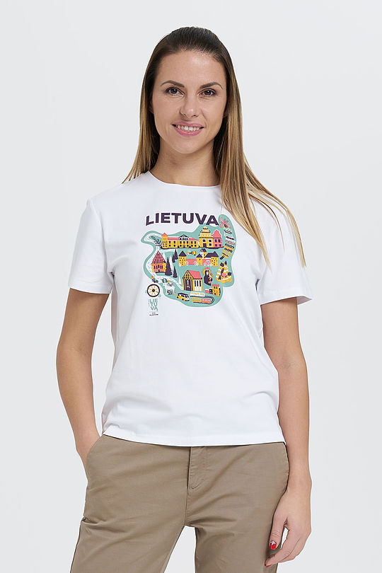 Cotton tee SURINK LIETUVĄ 1 | WHITE | Audimas