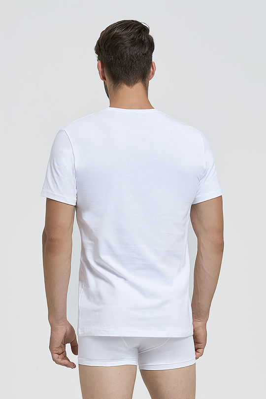 Organic cotton v-neck T-shirt 2 | WHITE | Audimas