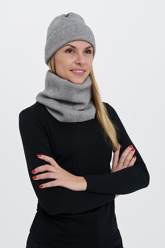 Soft touch knitted neck muff 1 | GREY/MELANGE | Audimas