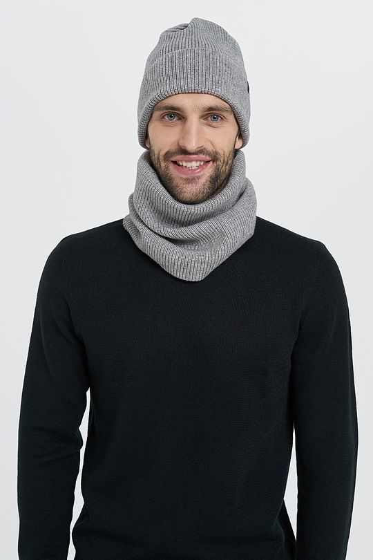Soft touch knitted neck muff 2 | GREY/MELANGE | Audimas