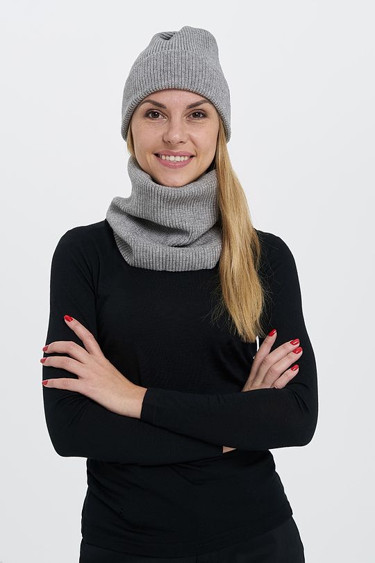 Soft touch knitted neck muff 3 | GREY/MELANGE | Audimas