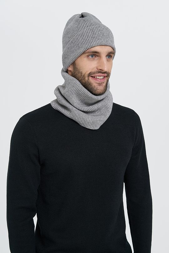 Soft touch knitted neck muff 4 | GREY/MELANGE | Audimas