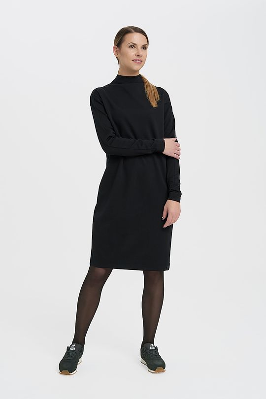 Merino wool mix long sleeve midi dress 5 | BLACK | Audimas