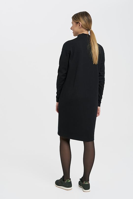 Merino wool mix long sleeve midi dress 6 | BLACK | Audimas