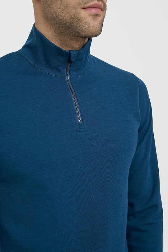 Merino wool mix half-zip jumper 3 | BLUE | Audimas