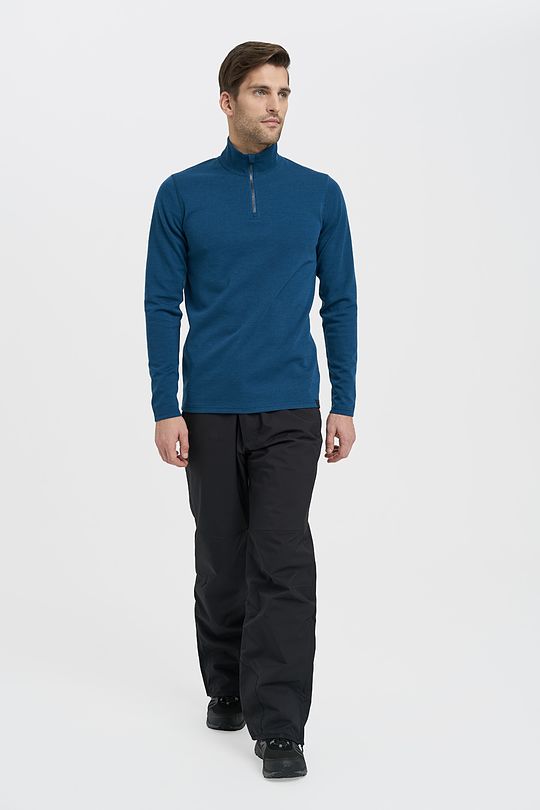 Merino wool mix half-zip jumper 5 | BLUE | Audimas