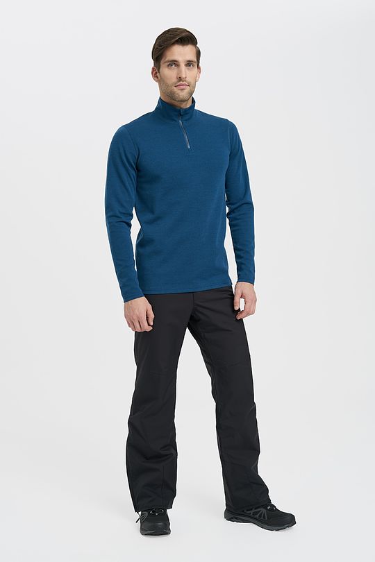 Merino wool mix half-zip jumper 6 | BLUE | Audimas