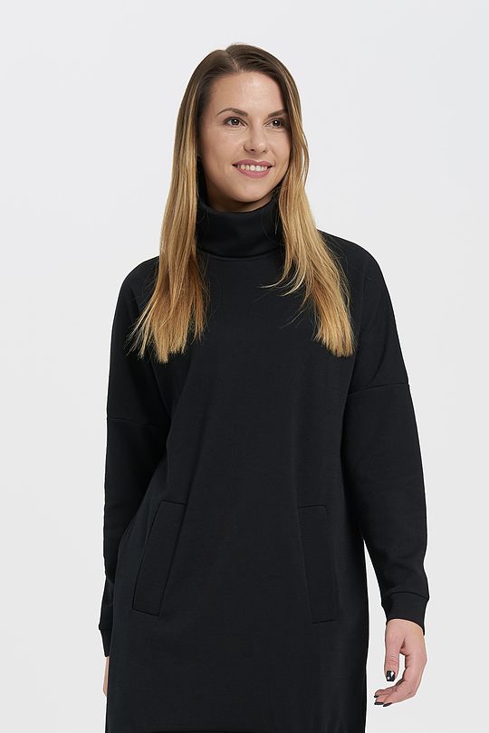 Merino wool dress with long sleeves 1 | BLACK | Audimas