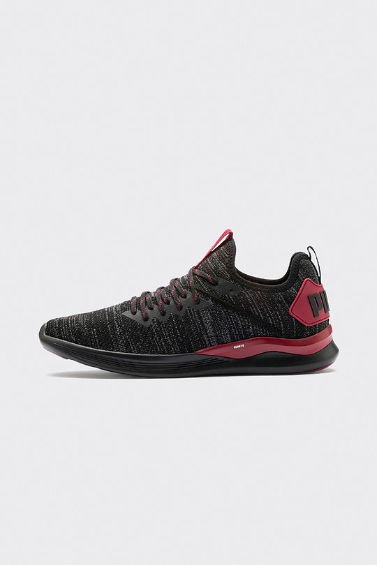 PUMA Men's  IGNITE Flash evoKNIT Sneaker 5 | BLACK/RHUBARB | Audimas