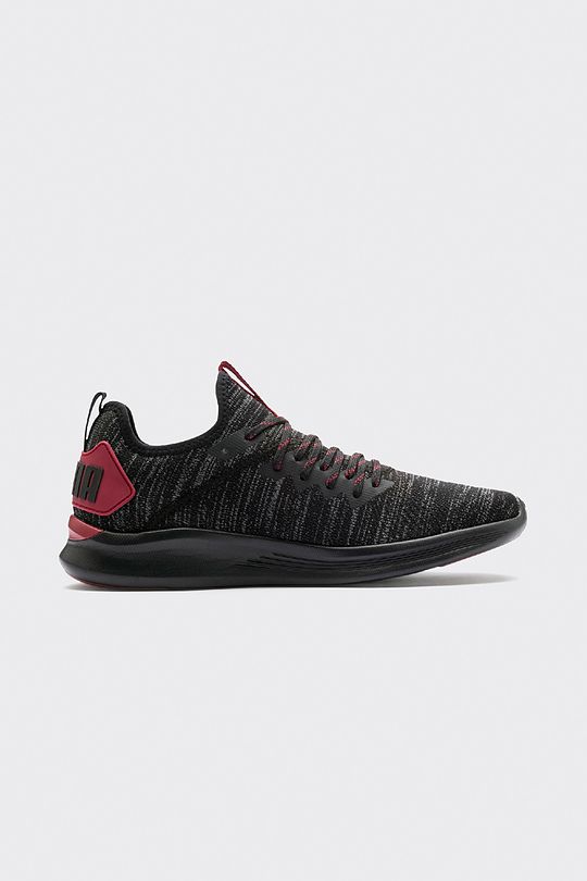 PUMA Men's  IGNITE Flash evoKNIT Sneaker 6 | BLACK/RHUBARB | Audimas