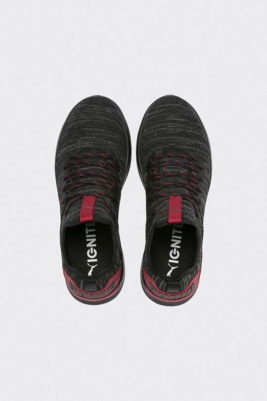 PUMA Men's  IGNITE Flash evoKNIT Sneaker 8 | BLACK/RHUBARB | Audimas