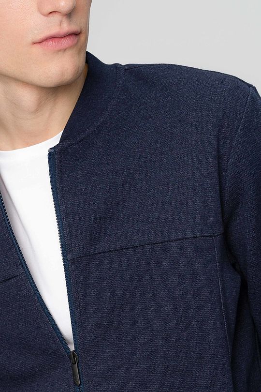 Cotton zip-through jacket 6 | BLUE | Audimas