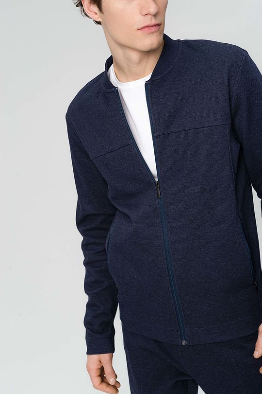 Cotton zip-through jacket 4 | BLUE | Audimas