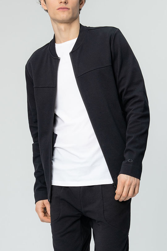 Cotton zip-through jacket 4 | BLACK | Audimas