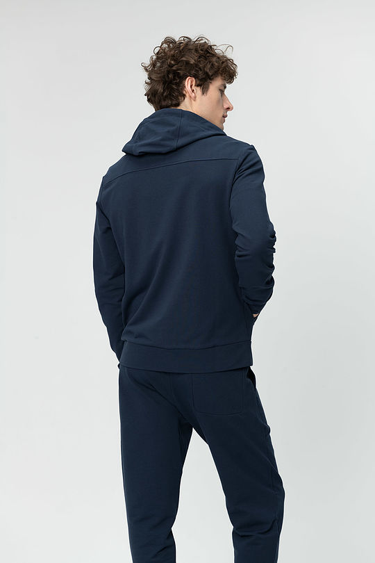 Stretch cotton zip-through hoodie 2 | BLUE | Audimas