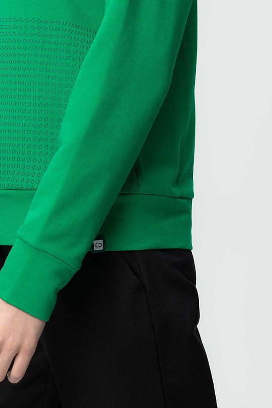 stretch cotton zip-through hoodie 5 | GREEN | Audimas