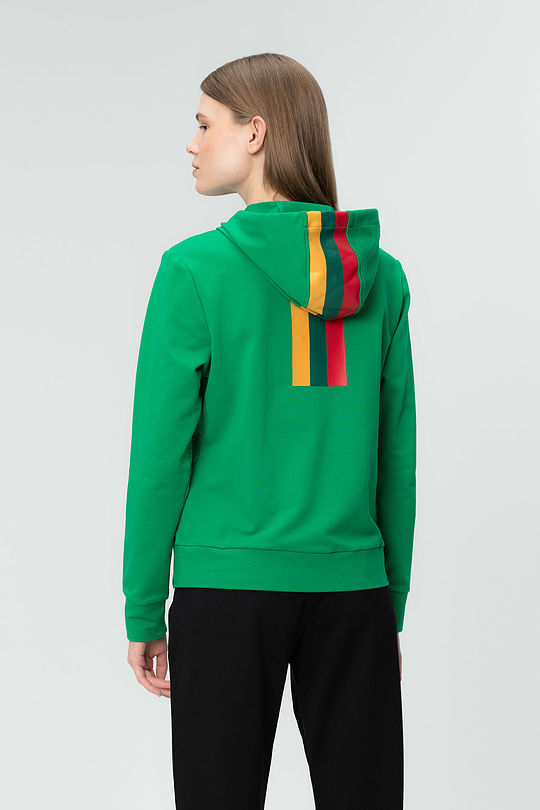 stretch cotton zip-through hoodie 2 | GREEN | Audimas