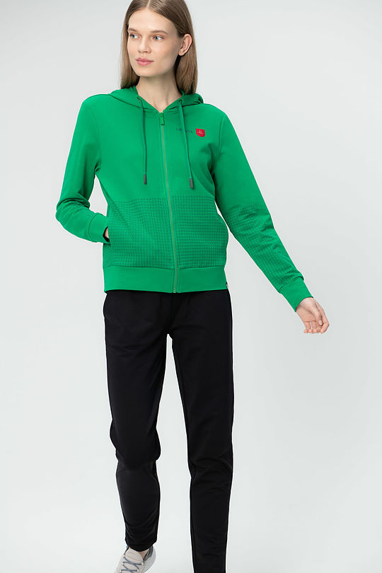 stretch cotton zip-through hoodie 6 | GREEN | Audimas