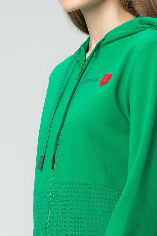 stretch cotton zip-through hoodie 4 | GREEN | Audimas
