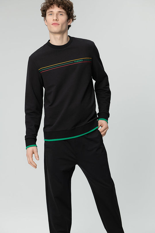 Stretch cotton sweatshirt 1 | BLACK | Audimas