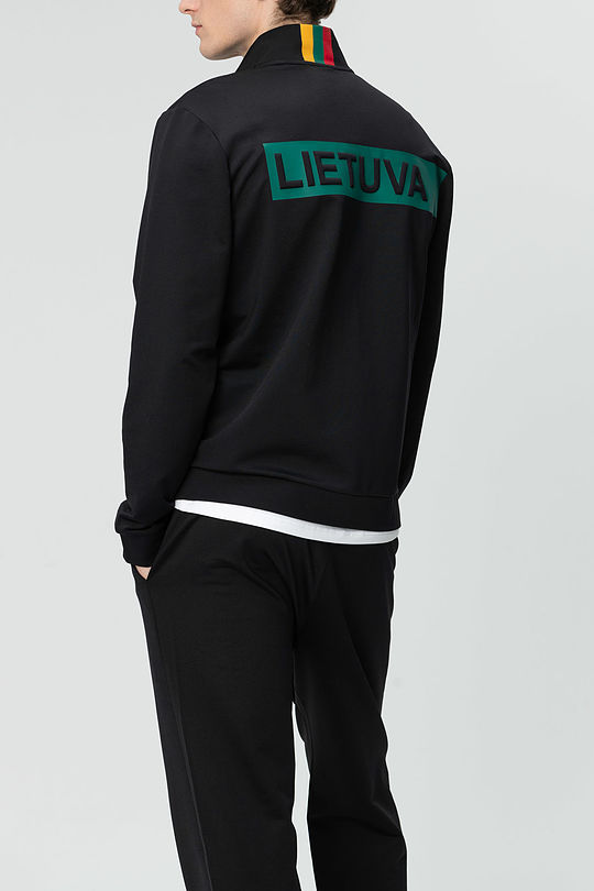 Zip-through stretch sweatshirt with cotton inside 5 | BLACK | Audimas