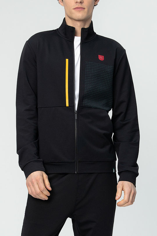 Zip-through stretch sweatshirt with cotton inside 1 | BLACK | Audimas