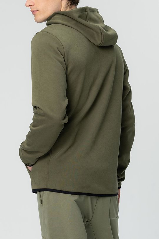 Soft inner surface zip-through hoodie 5 | GREEN/ KHAKI / LIME GREEN | Audimas