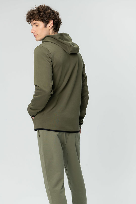 Soft inner surface zip-through hoodie 2 | GREEN/ KHAKI / LIME GREEN | Audimas