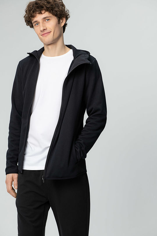 Soft inner surface zip-through hoodie 6 | BLACK | Audimas