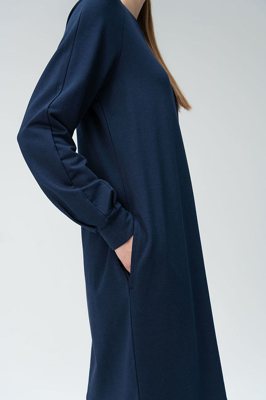 Soft surface modal long sleeve dress 3 | BLUE | Audimas