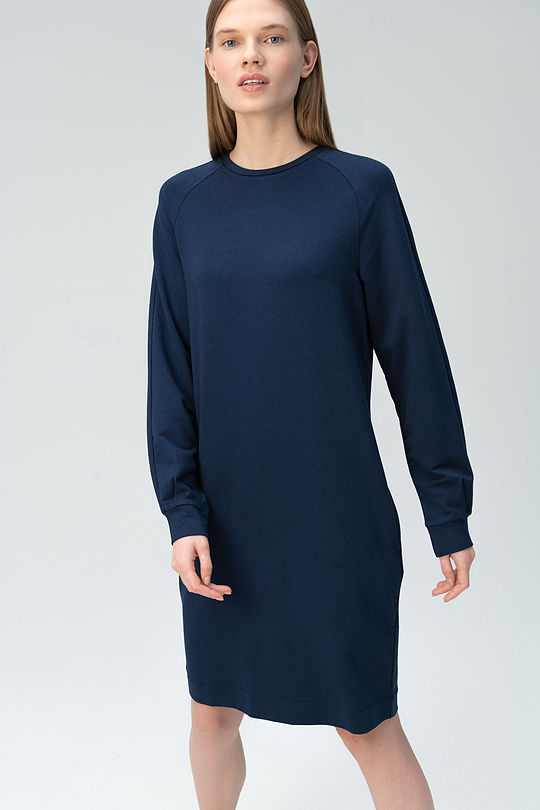 Soft surface modal long sleeve dress 1 | BLUE | Audimas