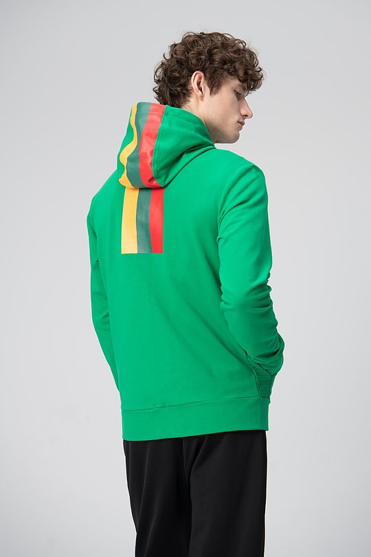 Stretch cotton zip-through hoodie 1 | GREEN | Audimas