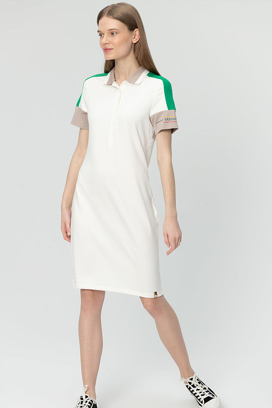 Soft surface modal polo dress 4 | WHITE | Audimas