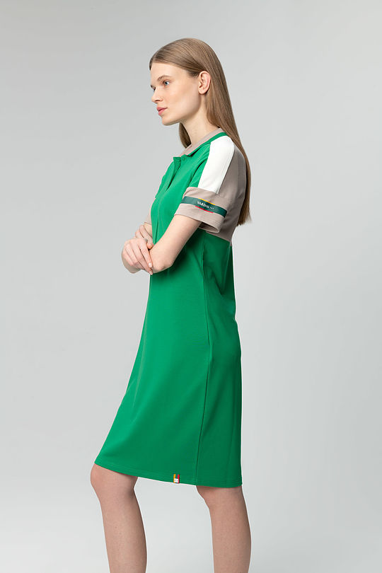 Soft surface modal polo dress 3 | GREEN/ KHAKI / LIME GREEN | Audimas
