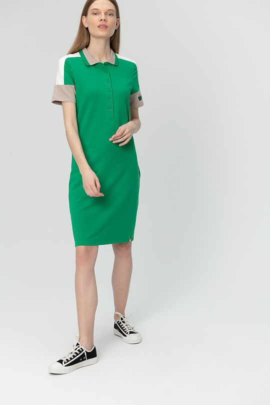 Soft surface modal polo dress 4 | GREEN/ KHAKI / LIME GREEN | Audimas