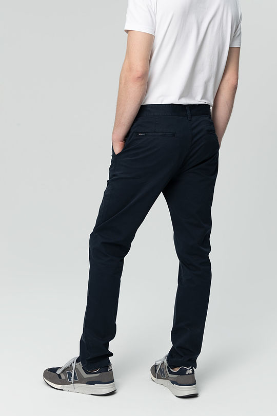 Tapered fit cotton chino pants 2 | BLUE | Audimas