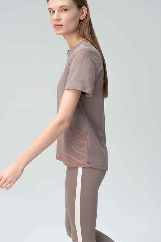 Stretch cotton tee with print 4 | GREY/MELANGE | Audimas