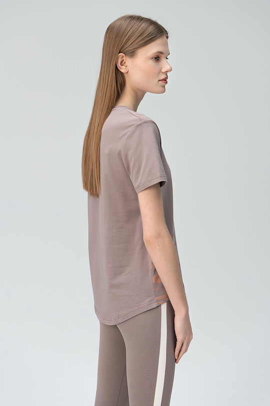 Stretch cotton tee with print 2 | GREY/MELANGE | Audimas