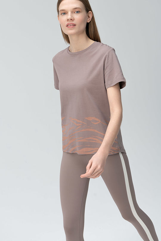 Stretch cotton tee with print 5 | GREY/MELANGE | Audimas