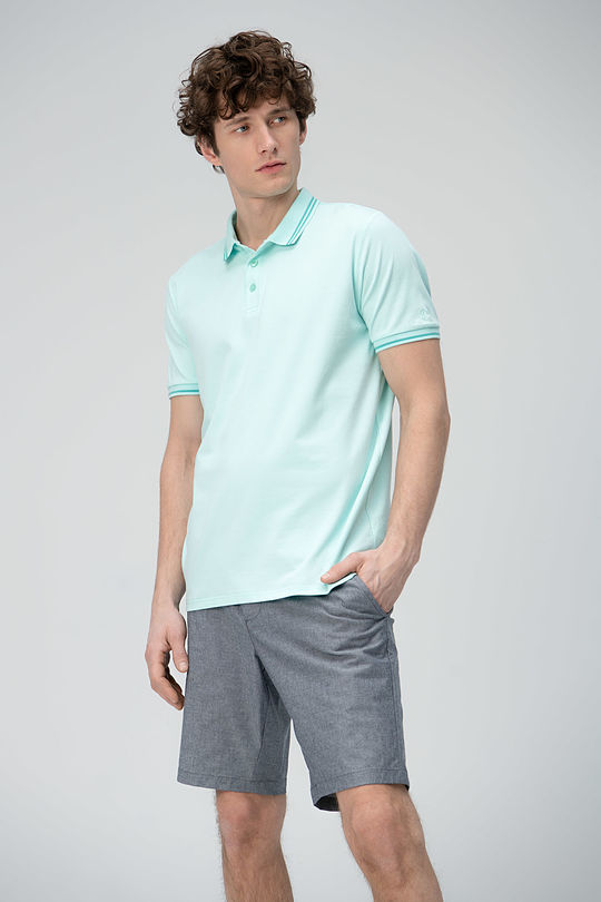 Stretch cotton polo shirt 1 | BLUE | Audimas