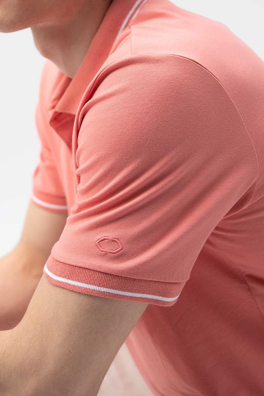 Stretch cotton polo shirt 4 | RED/PINK | Audimas