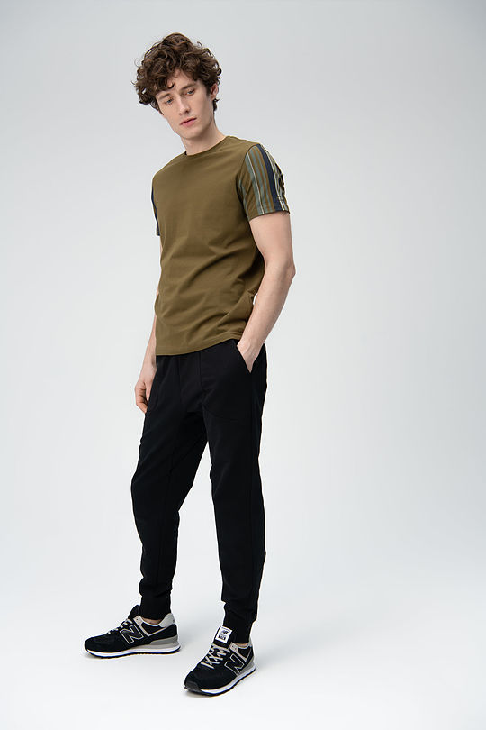 Stretch cotton tee with print 4 | GREEN/ KHAKI / LIME GREEN | Audimas