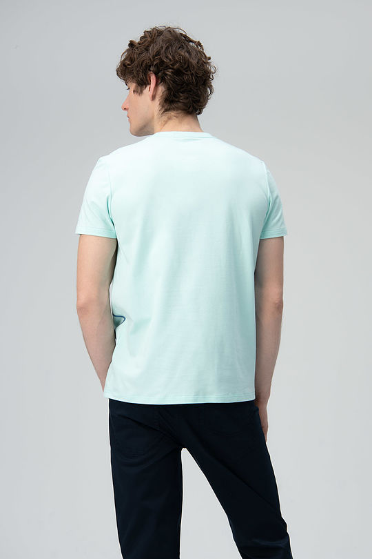 Stretch cotton tee with print 2 | BLUE | Audimas