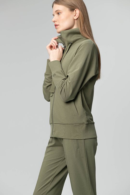 Soft touch modal zip-throug hoodie 3 | GREEN/ KHAKI / LIME GREEN | Audimas
