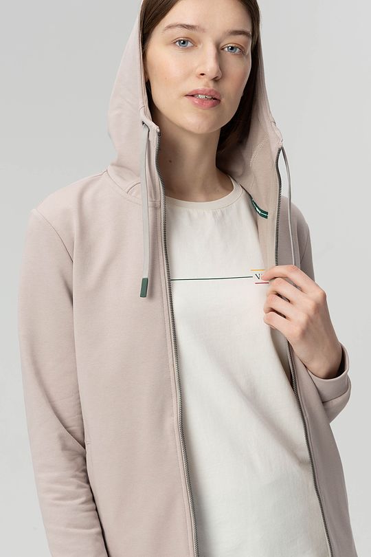 Lengthened stretch cotton zip-through jacket 1 | BROWN | Audimas