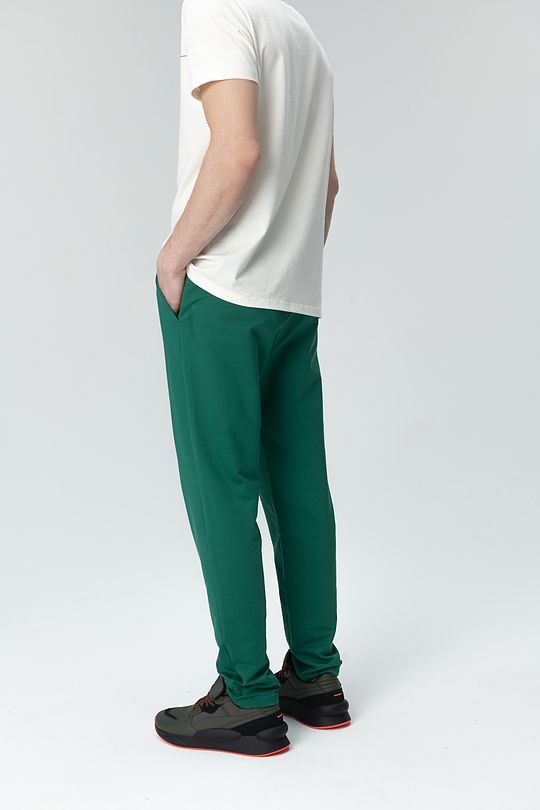 Straight fit stretch sweatpants with cotton inside 2 | GREEN/ KHAKI / LIME GREEN | Audimas