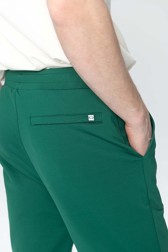 Straight fit stretch sweatpants with cotton inside 3 | GREEN/ KHAKI / LIME GREEN | Audimas