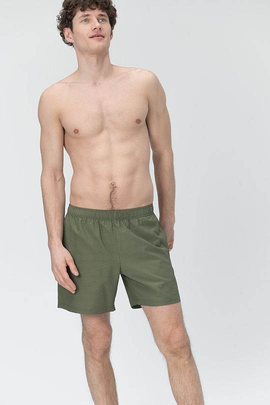 Short length beach shorts 4 | GREEN/ KHAKI / LIME GREEN | Audimas